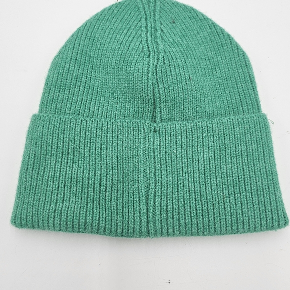 No Boundaries Green White Embroidered Butterfly Beanie Hat - Picture 2 of 2